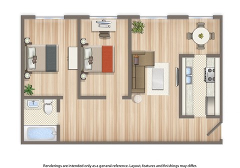 chillum place 2 bedroom floor plan 800 squared feet